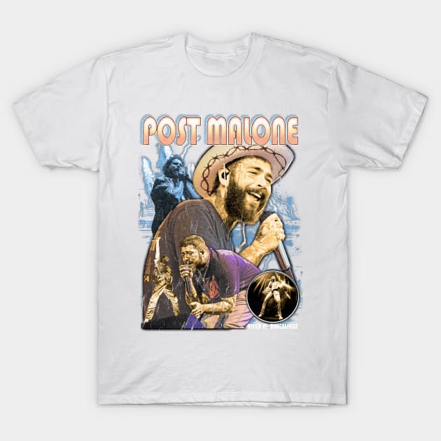 Post malone vintage bootleg graphic full color T-Shirt by BVNKGRAPHICS